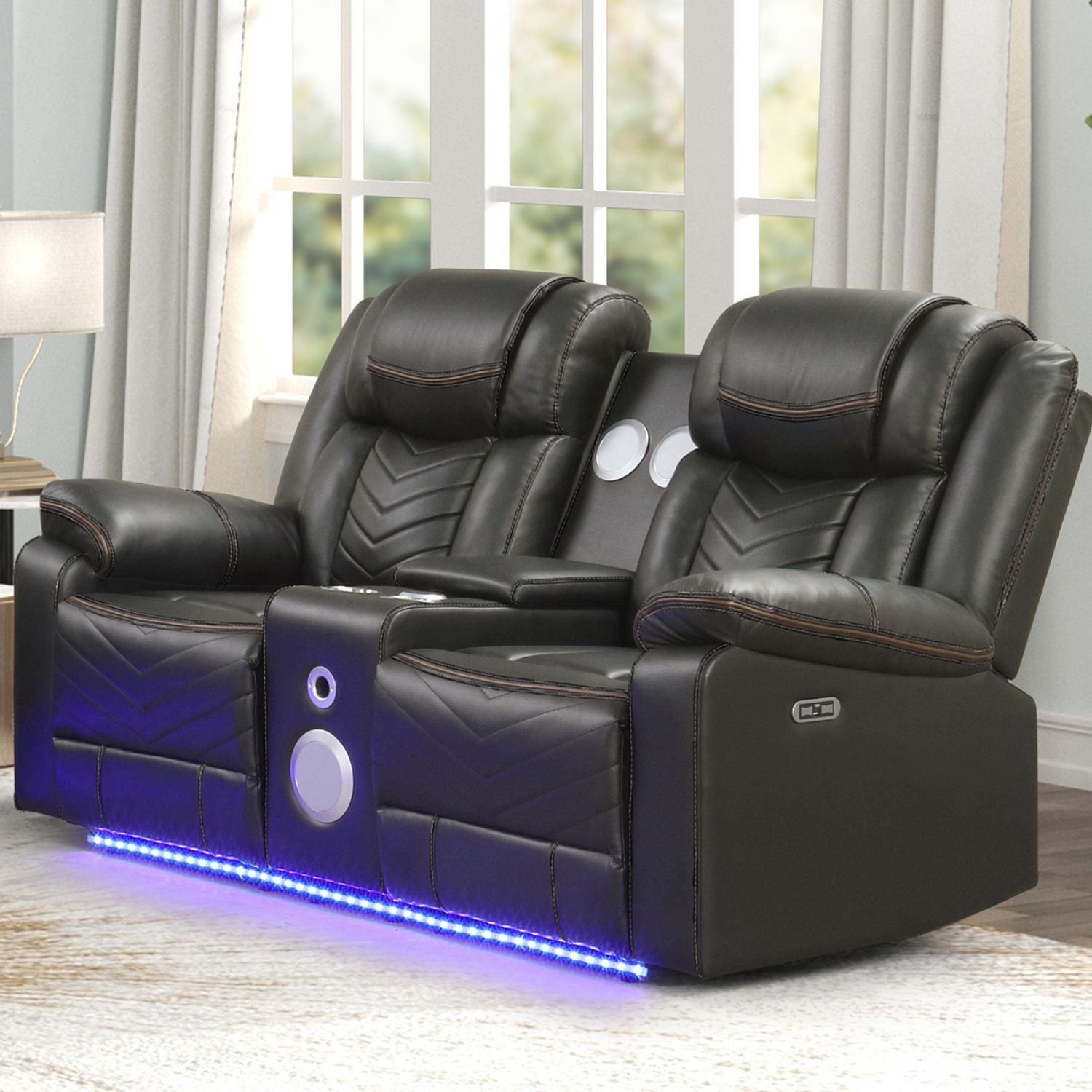 Challenger - LED Power Recliner Loveseat Matrix Furniture Group