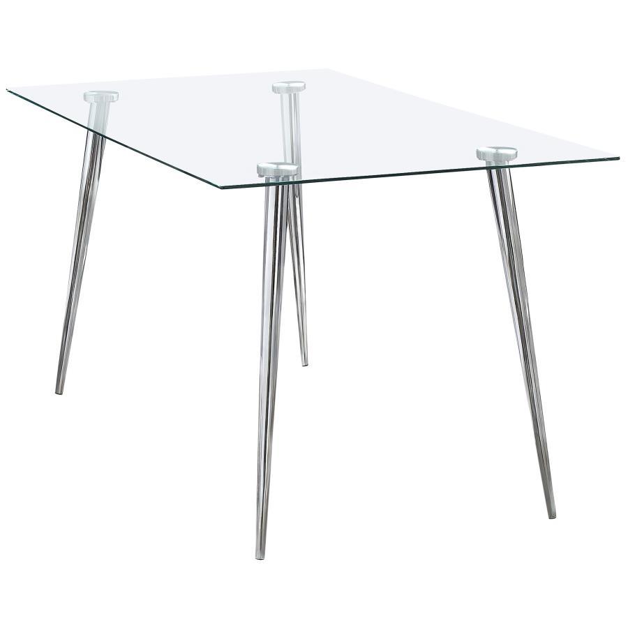 Gilman - Rectangular 64-inch Glass Top Dining Table CoasterEssence
