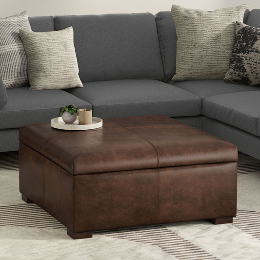 Gabbie - Coffee Table Upholstered Storage Ottoman Simpli-Home