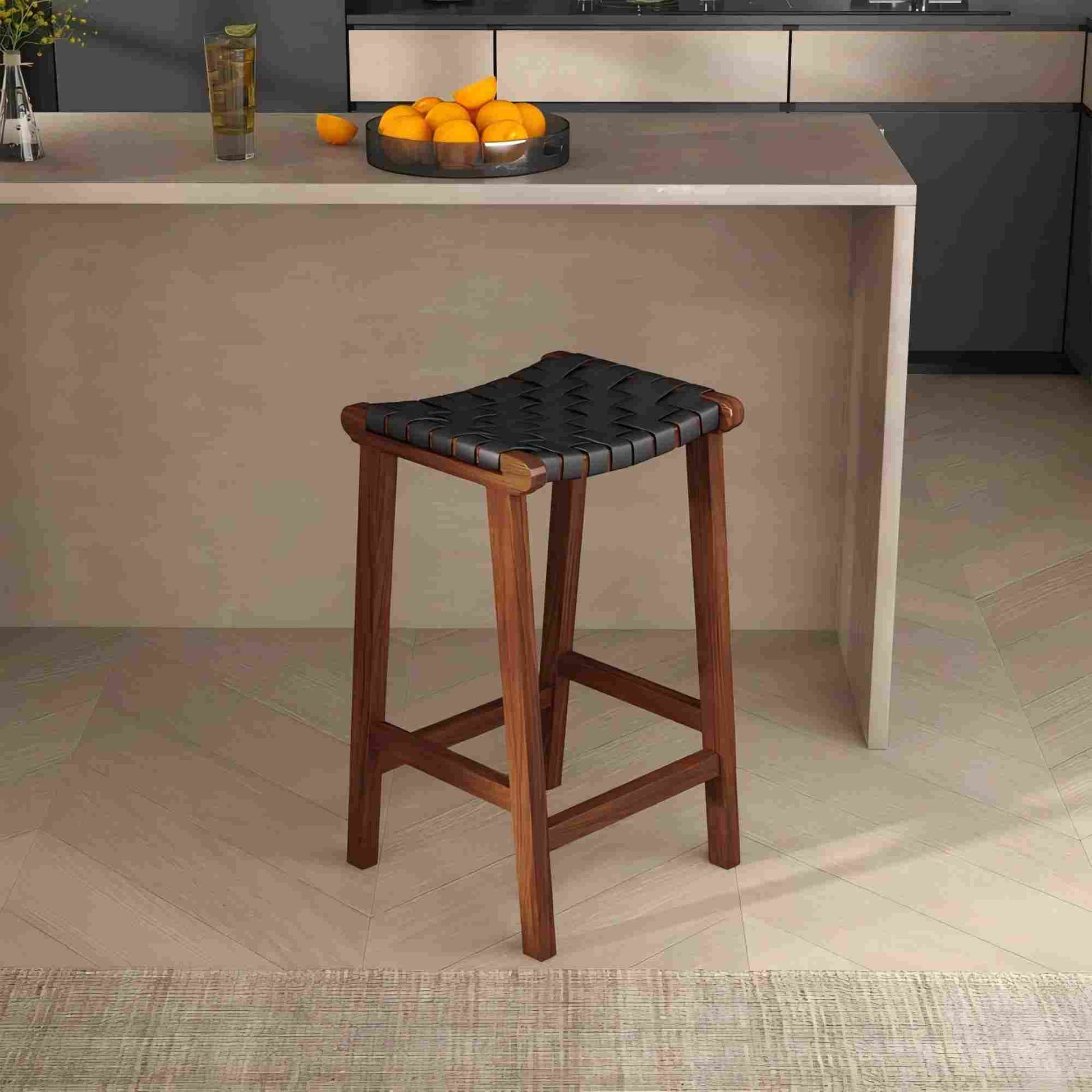 James - Modern Genuine Leather Bar Stool Ashcroft Furniture