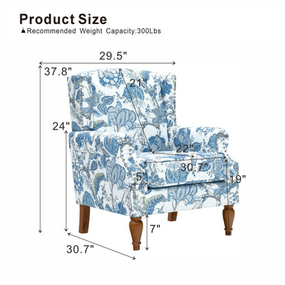 Accent Chair With Floral Upholstery And Nailhead Trim Home Essentials