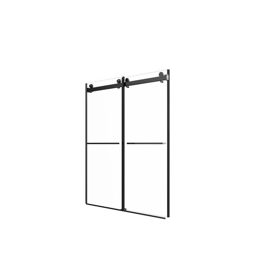 Frameless Shower Door, Double Sliding Shower Door, Clear Tempered Glass Shower Enclosure With Square Rail, Double Side Easy Clean Coat, Finished With Buffer Daily Nest