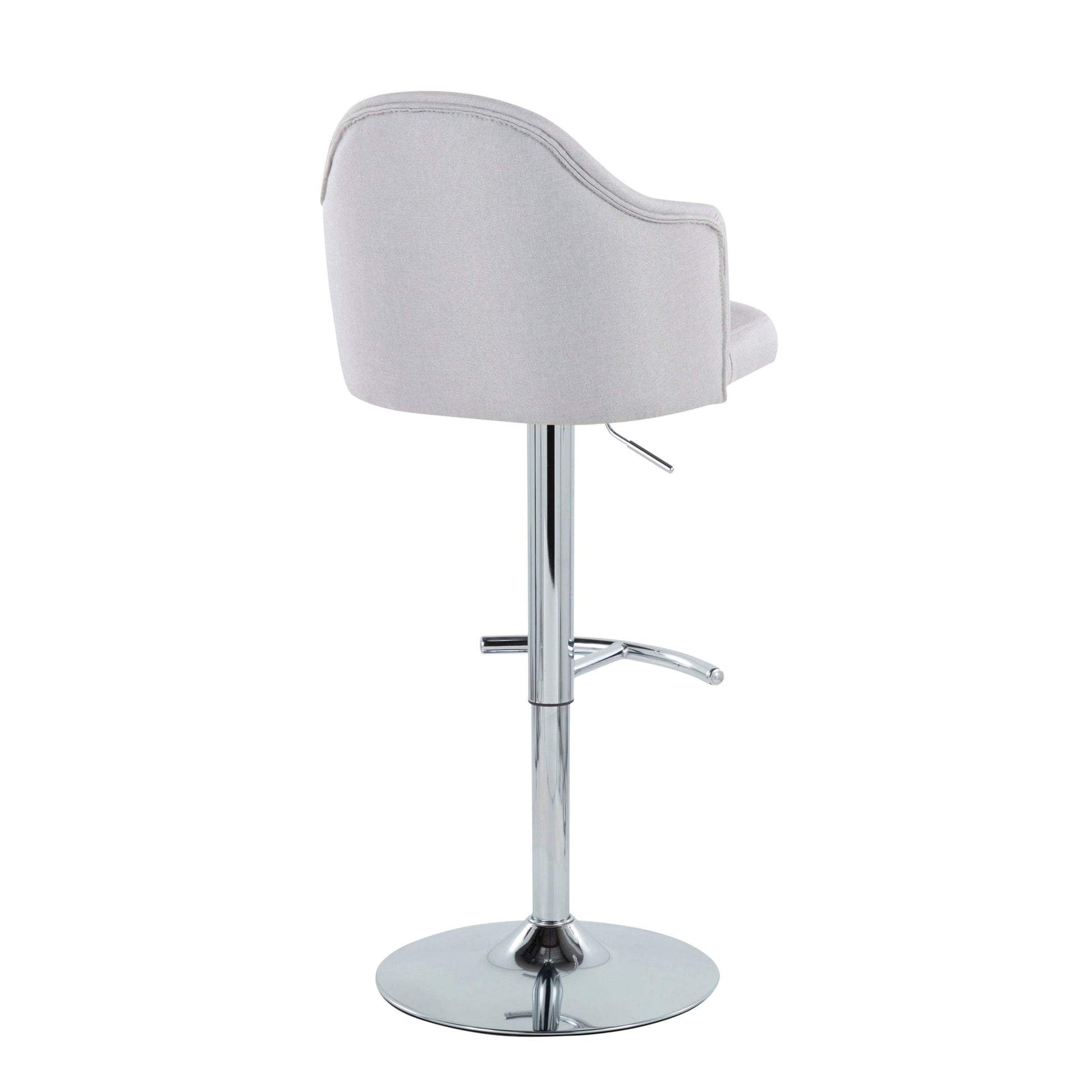Ahoy - Contemporary Adjustable Barstool With Swivel With Rounded T Footrest (Set of 2) Lumi Source