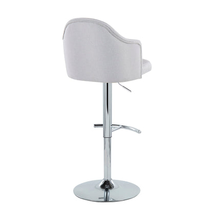 Ahoy - Contemporary Adjustable Barstool With Swivel With Rounded T Footrest (Set of 2) Lumi Source