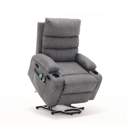 Cozy Electric Power Lift Recliner Chair Sofa For Elderly With Vibration Massage And Lumbar Heat Home Essentials