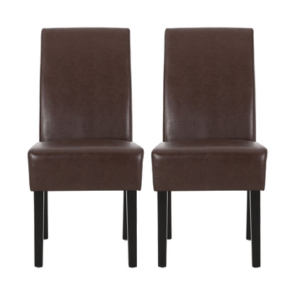Contemporary Dining Chair With Rubberwood Legs (Set of 2) Noble House