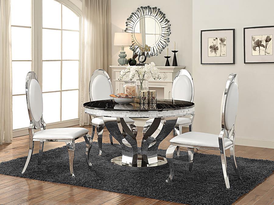 Anchorage - Round Glass Top Dining Table - Chrome