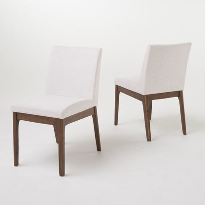 Contemporary Fabric Comfort Dining Chairs (Set of 2) Noble House