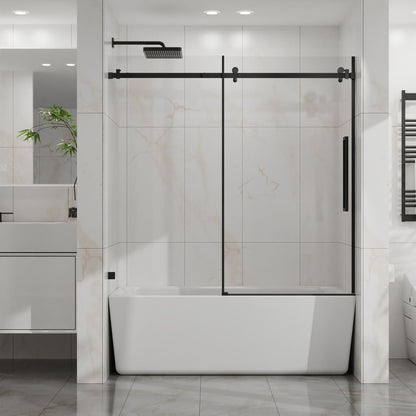 Frameless Tub Sliding Shower Door With Easy Clean Coating Daily Nest