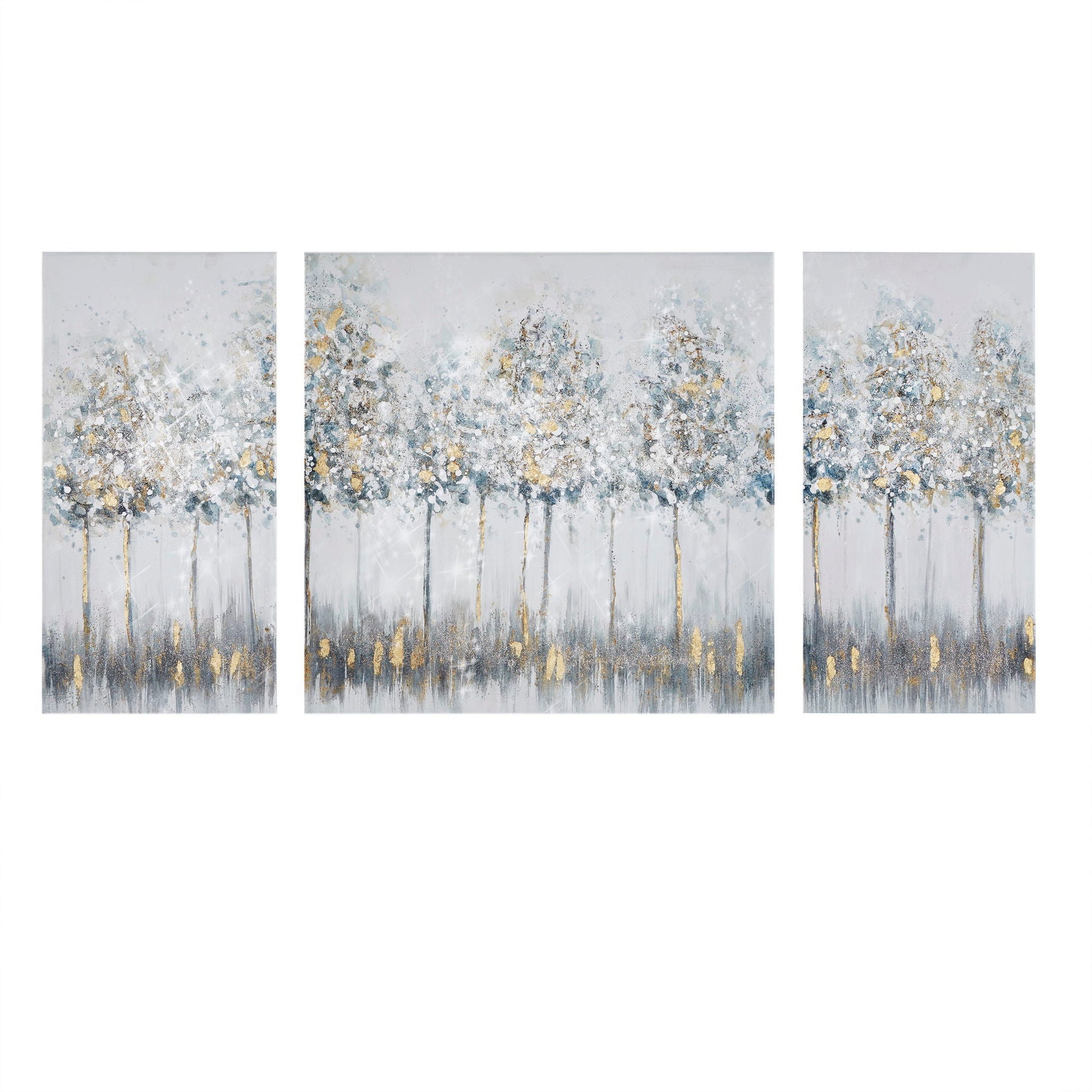 Blue Midst Forest - Printed Canvas (Set of 3) - Blue Multi Madison Park