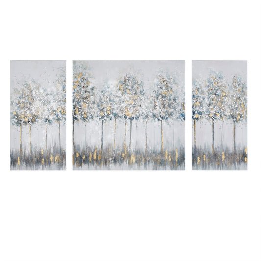 Blue Midst Forest - Printed Canvas (Set of 3) - Blue Multi Madison Park