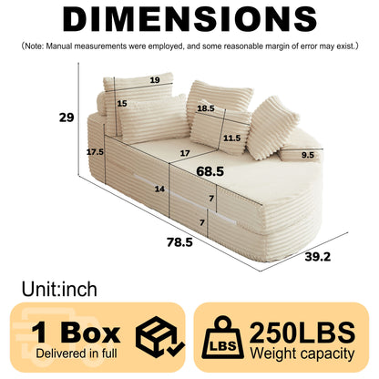 Semi Circular 2 In 1 Sofa Bed With Neck Pillow Home Essentials
