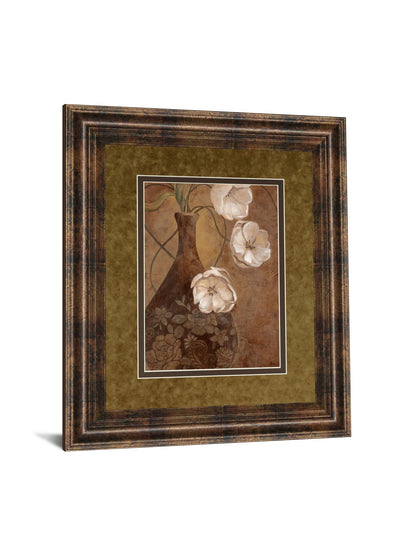 Flores En Umber I By Nan - Framed Print Wall Art - White