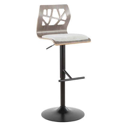 Folia - Mid Century Modern Adjustable Barstool With Swivel & Rounded T Footrest (Set of 2) Lumi Source