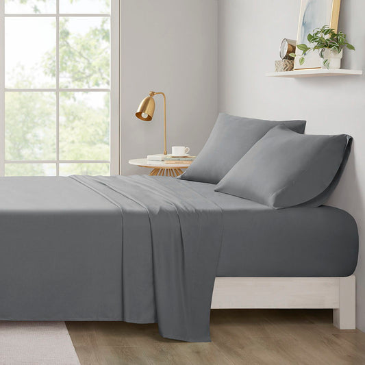 King All Season Wrinkle Free Sheet Set - Charcoal Intelligent Design