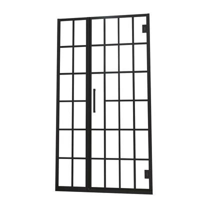 Frameless Pivot Shower Door With Pattern Glass, Open Entry Design Daily Nest