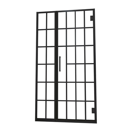 Frameless Pivot Shower Door With Pattern Glass, Open Entry Design Daily Nest