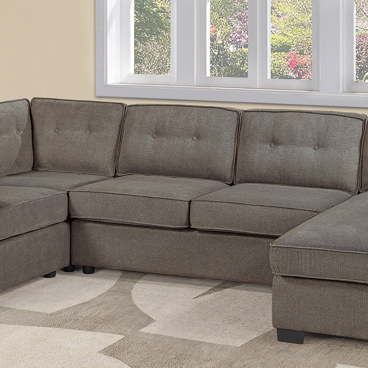 Reversible Chaise U - Sectional Couch, Living Room 3 Piece Set Home Essentials