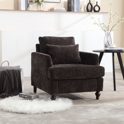 Modern Mid Century Wood Frame Armchair With Tufted Design Home Essentials