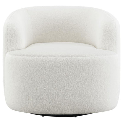 Hudson - Faux Sheepskin Upholstered Swivel Chair - Natural CoasterElevations