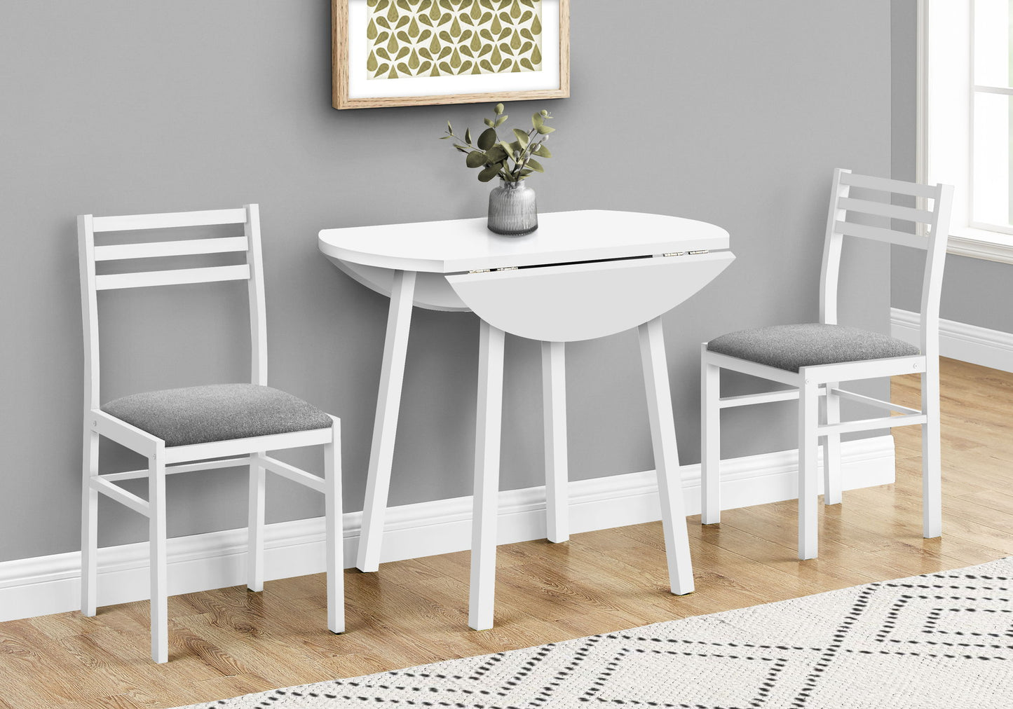3 Pieces Dining Table Set, Small, Drop Leaf, Contemporary & Modern 8th Street