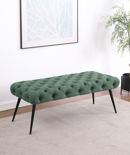 Ella - Upholstered Tufted Bench Metal Legs Coaster Fine Furniture