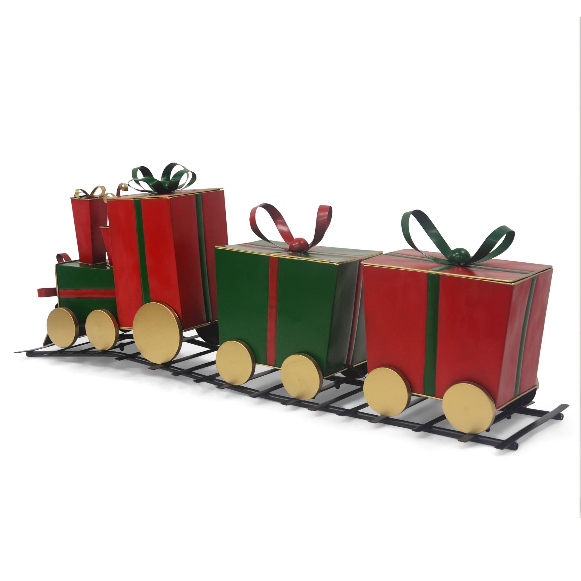 Festive Train Decor With Gift Shaped Carriages - Red Noble House