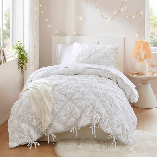 Lily - 2 Piece Comforter Set - White Intelligent Design