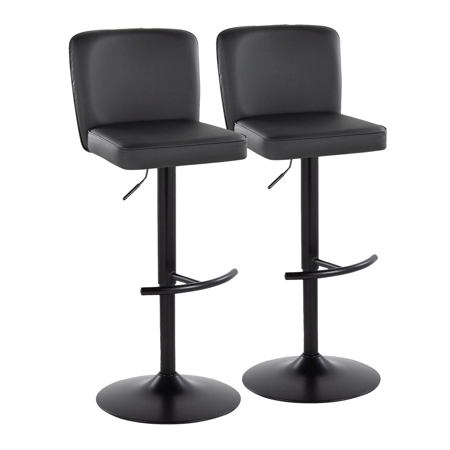Henry - Contemporary Adjustable Barstool & Swivel With Rounded T Footrest (Set of 2) Lumi Source