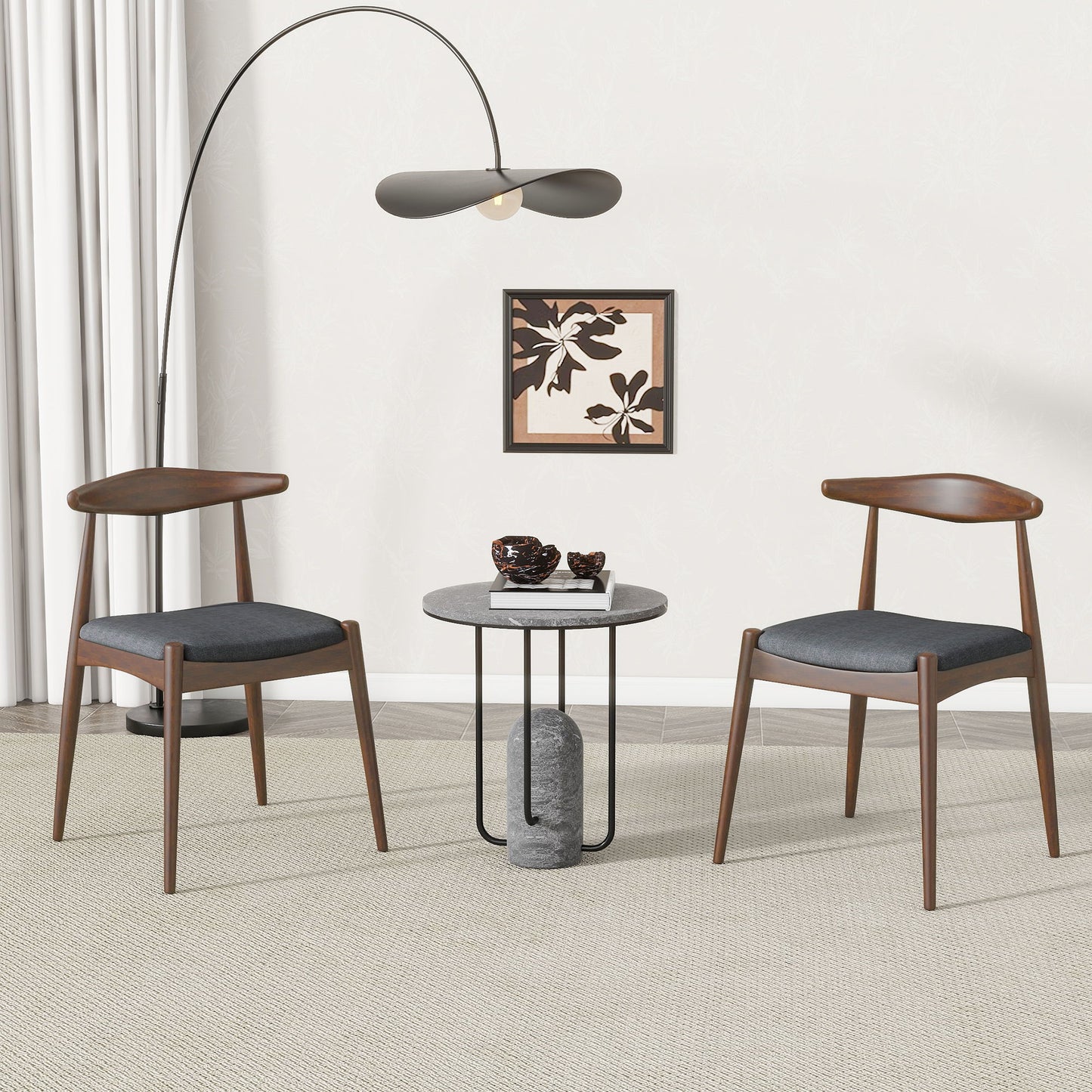 Dining Chairs With Ergonomic Backrest & Comfort Cushions (Set of 2) Noble House