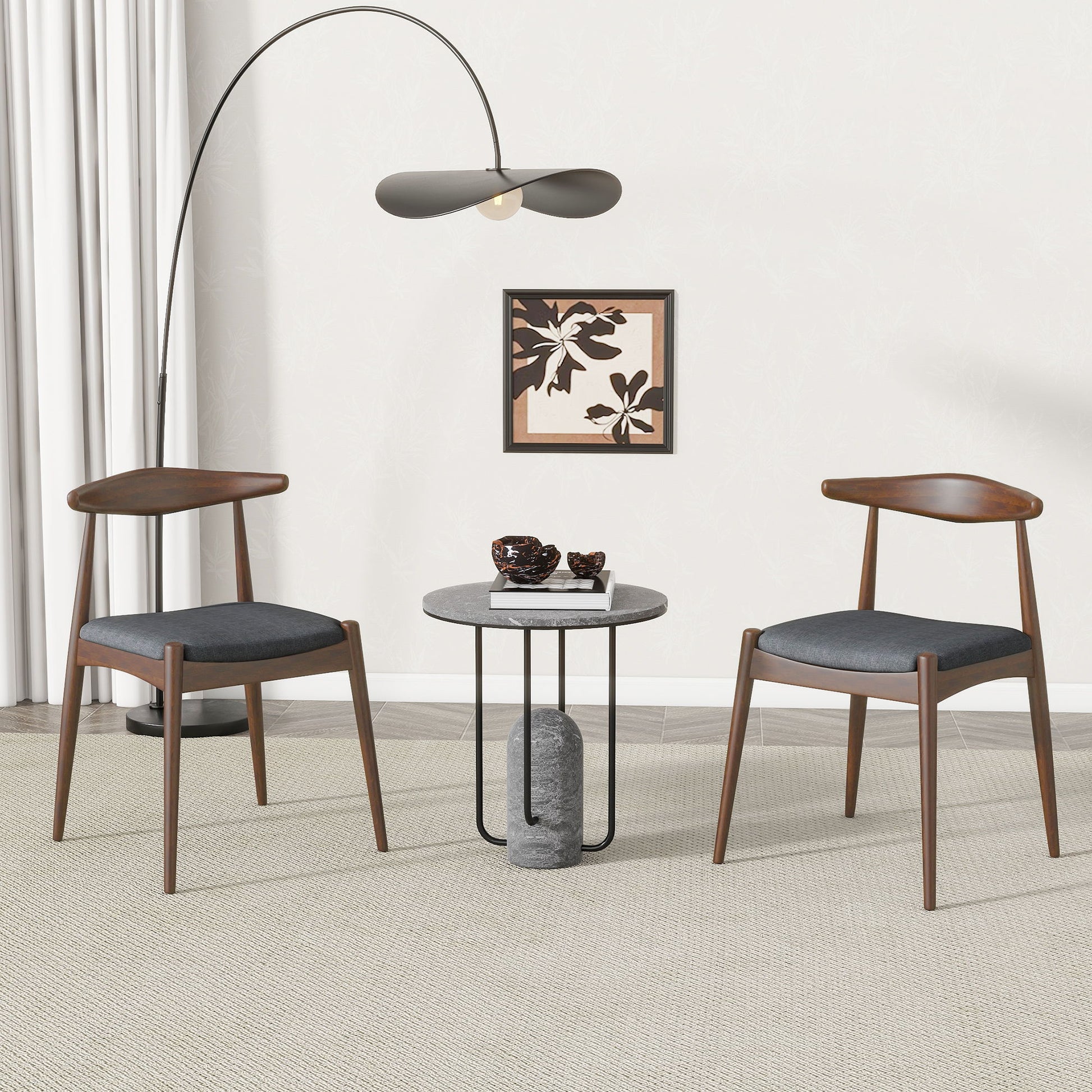 Dining Chairs With Ergonomic Backrest & Comfort Cushions (Set of 2) Noble House