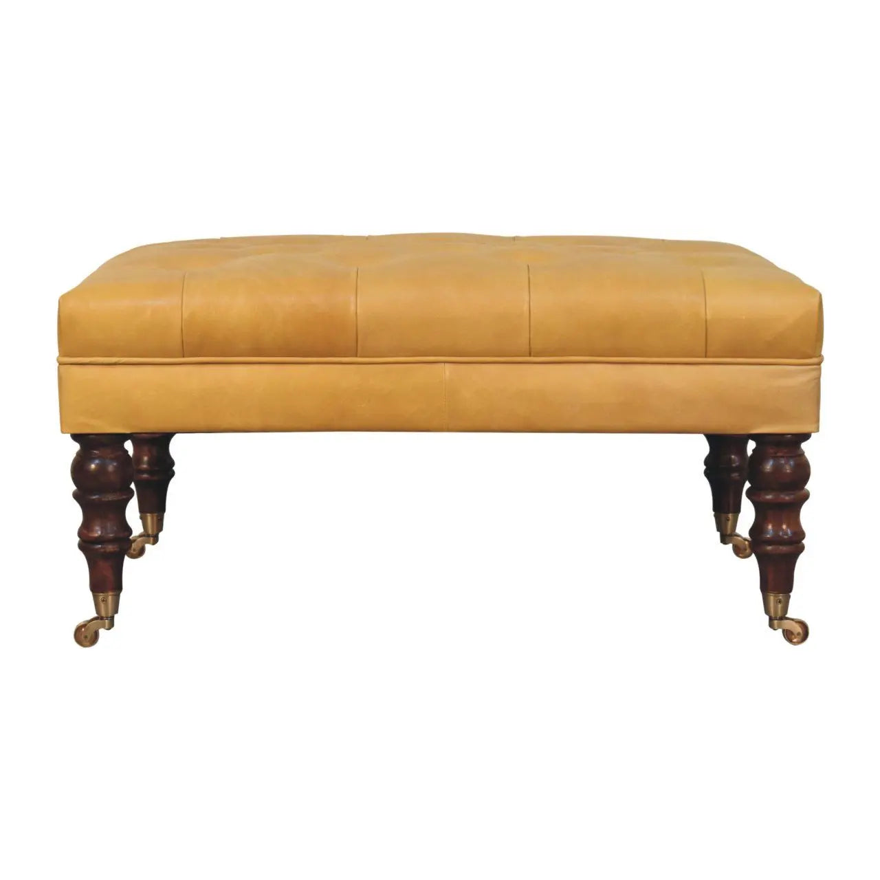 Buffalo - Leather Ottoman With Castor Legs Artisan Furniture