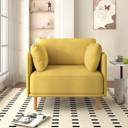 Modern Upholstered Accent Chair With Soft Cushions, Sleek Armrest Design Noble House