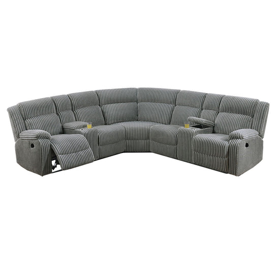 Power Motion Sectional LAF / RAF Loveseat With Console Cup Holders Home Essentials