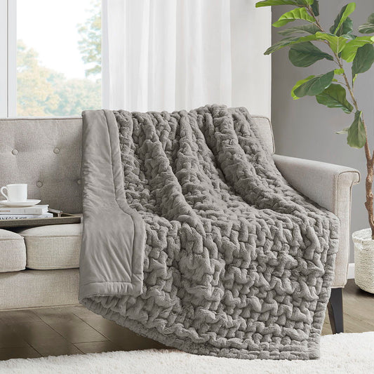 Ruched Throw - Gray Madison Park