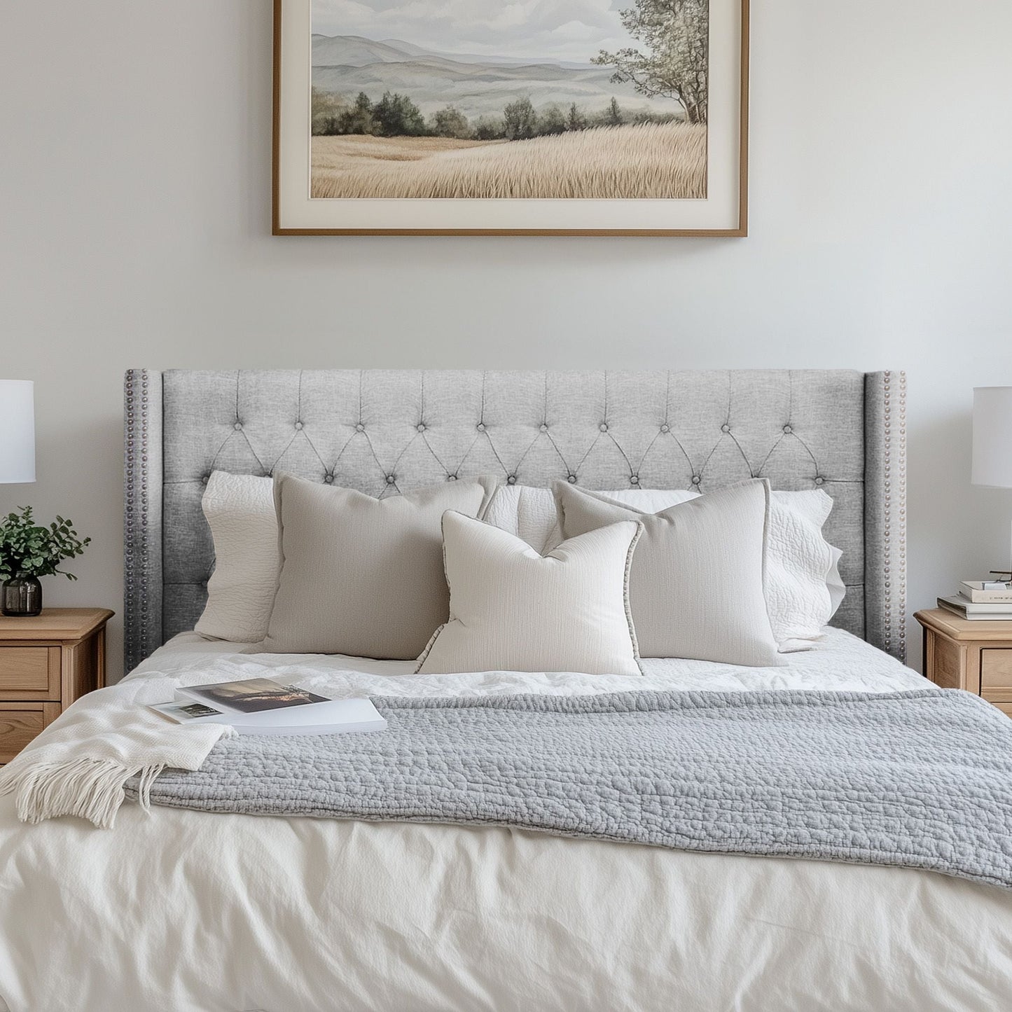 Amelia - King Upholstery Headboard - Gray Madison Park