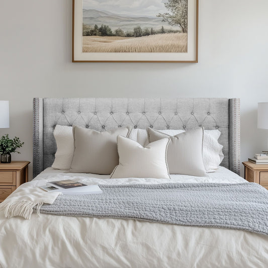 Amelia - King Upholstery Headboard - Gray Madison Park