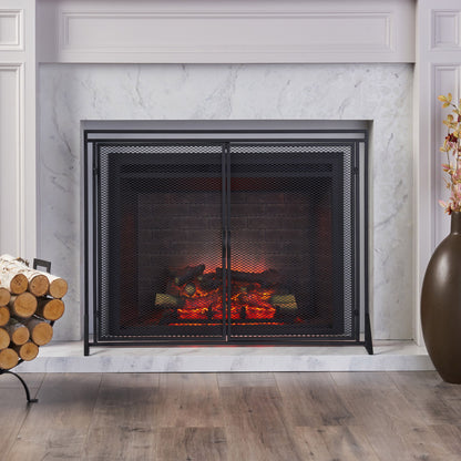 Samantha - Iron Fireplace Screen 2 Door Design Noble House