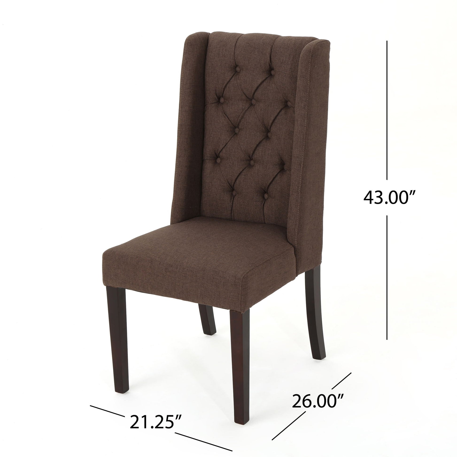 Sophisticated Tufted Dining Chair With High Back Design Noble House
