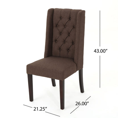 Sophisticated Tufted Dining Chair With High Back Design Noble House