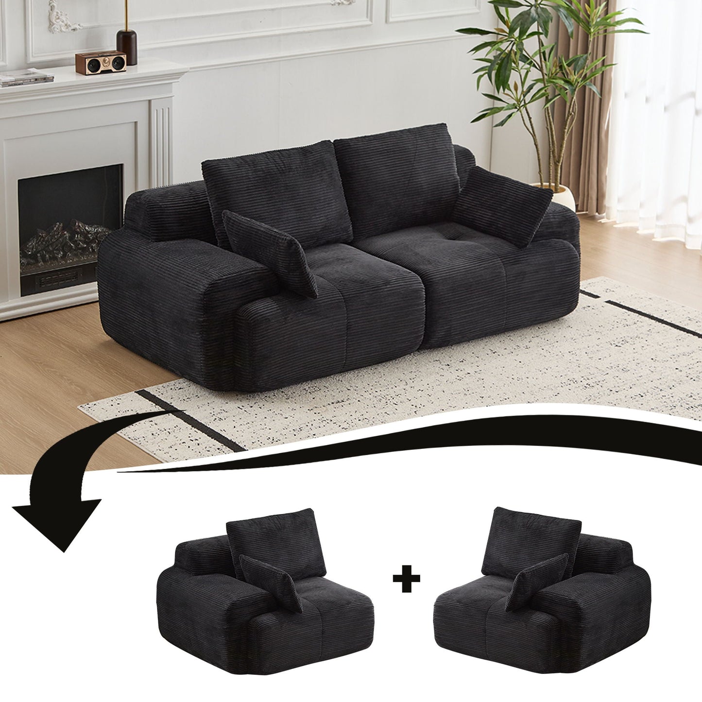 2 Seater Large Sectional Couches For Living Room Home Essentials
