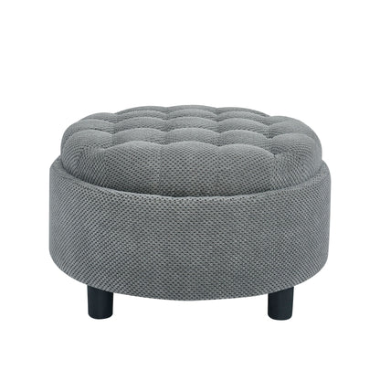 Storage Round Footstool Table Ottoman Home Essentials