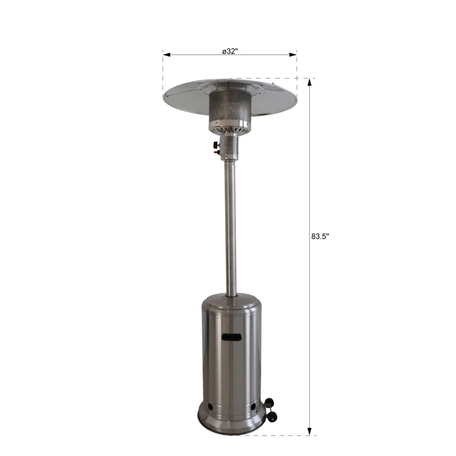 46000 Btu Propane Patio Heater - Steel Gray LSI Patio Furniture