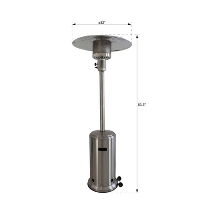 46000 Btu Propane Patio Heater - Steel Gray LSI Patio Furniture