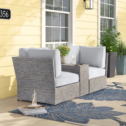 Outdoor Wicker Loveseat With Cushions LSI Patio Furniture