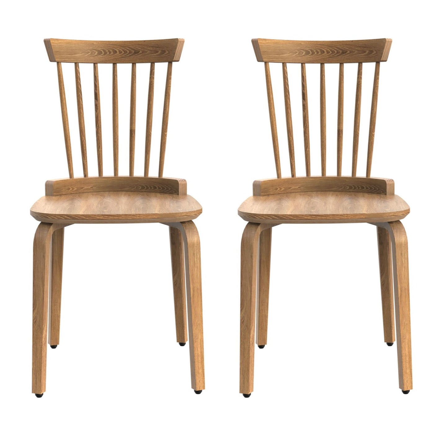 Solid Wood Slat Back Windsor Chair (Set of 2) Home Essentials