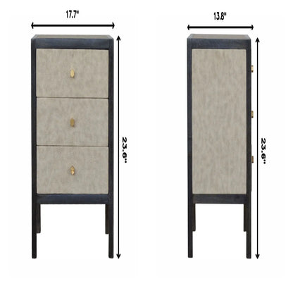 Nightstand, 3 Drawer - Black Artisan Furniture