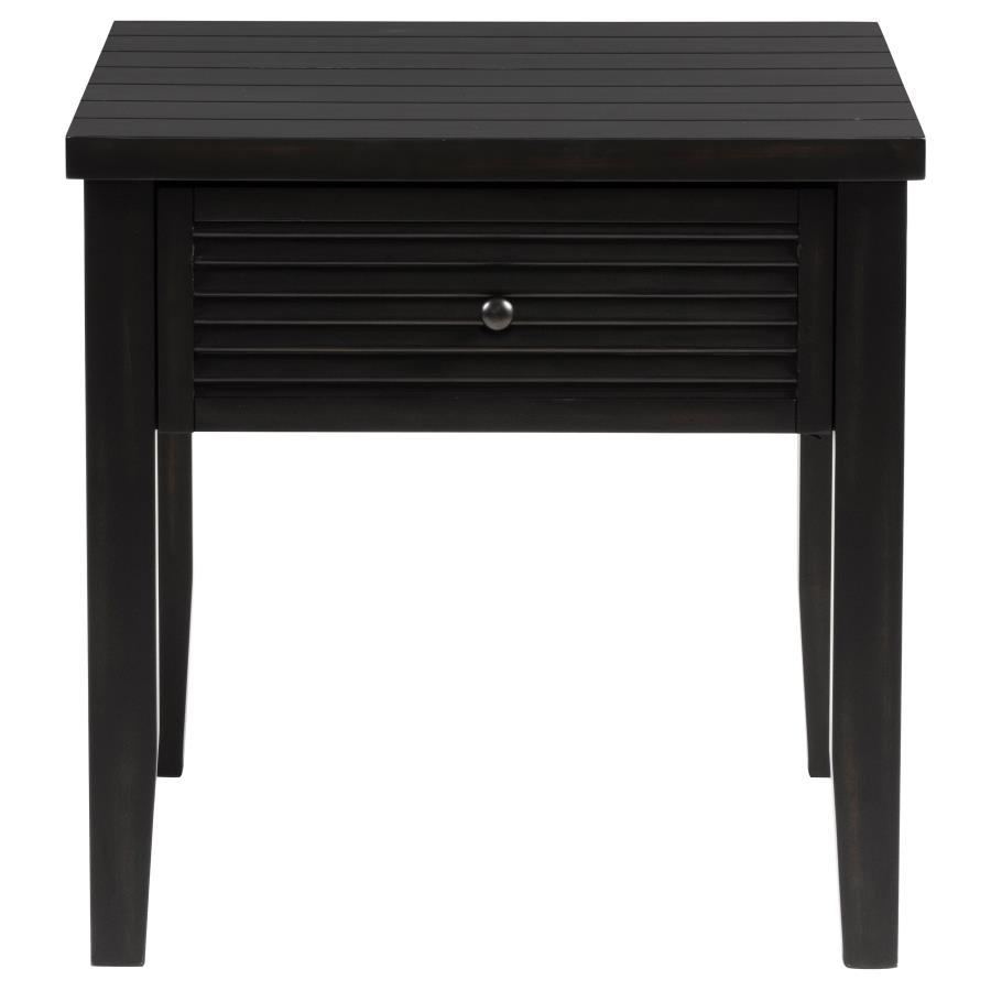 Concord - 1-Drawer Square End Table - Distressed Java Coaster Fine Furniture