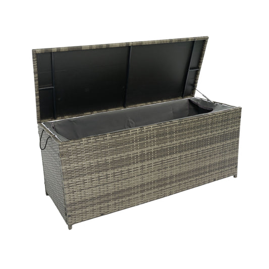Outdoor Storage Box, Wicker Patio Deck Boxes With Lid, Outdoor Cushion Storage For Kids Toys, Pillows, Towel, Wicker Home Essentials