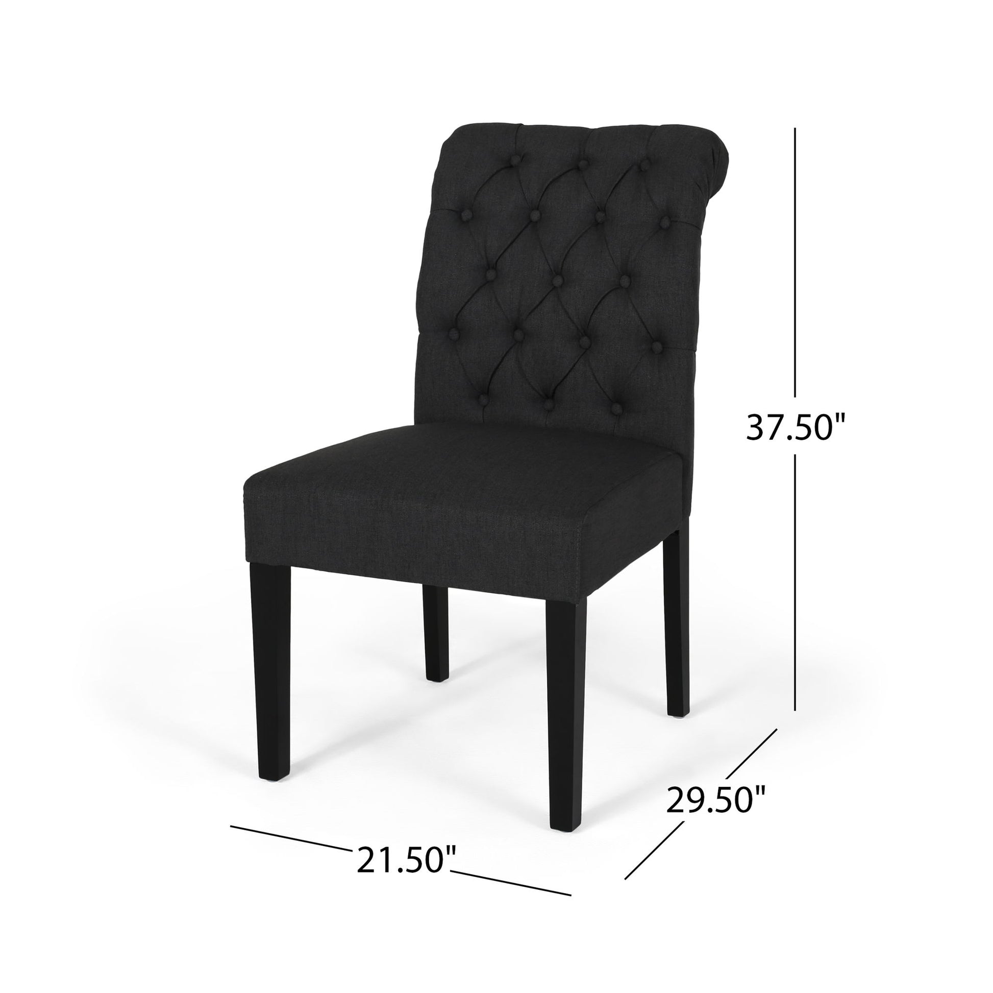 Broxton - Tuft Dining Rolltop Chairs With Button Tufted Backrest (Set of 2) Noble House